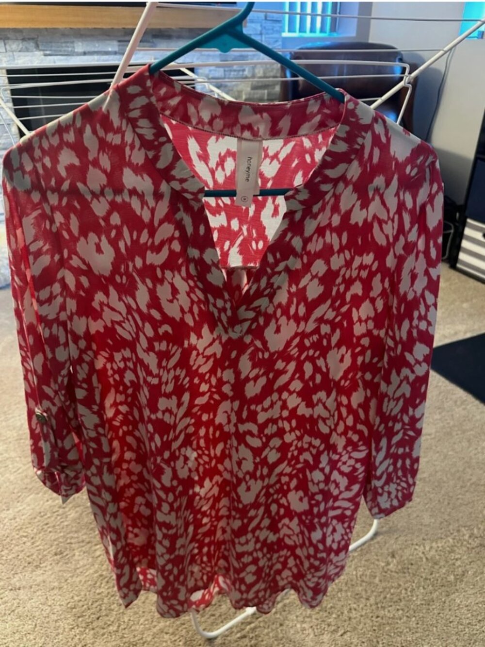 Honeyme Gabby Top- Pink Animal Print- Medium